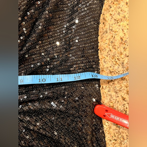 Ieena for Mac Duggal Black Sequin Knotted Long Sleeve Midi Dress Size 6 NWT - Picture 7 of 12
